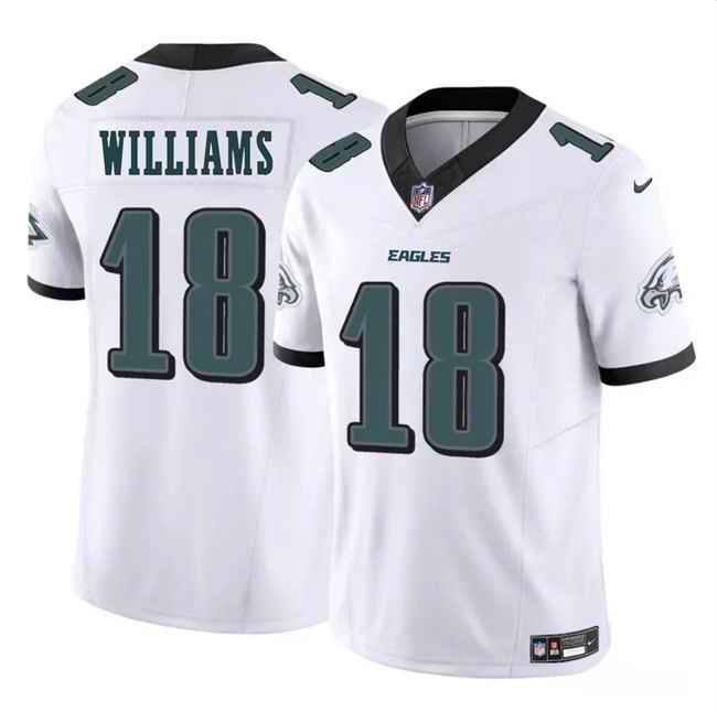 Men's Philadelphia Eagles #18 Avery Williams White 2024 New F.U.S.E. Vapor Untouchable Limited Stitched Football Jersey
